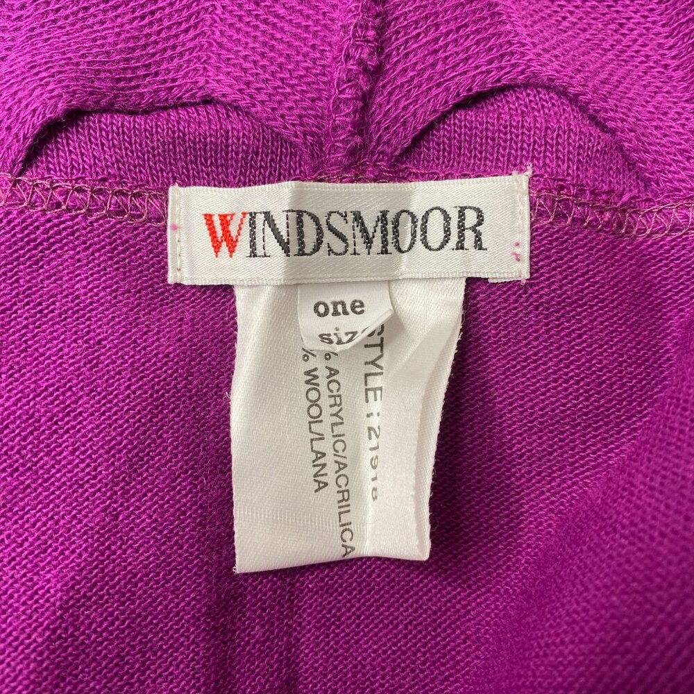 Windsmoor cape shawl one size wool blend purple zig zag cutouts - Picture 6 of 8